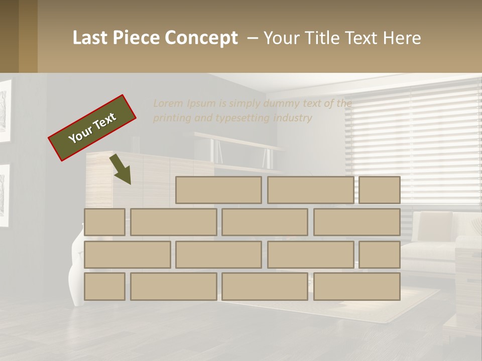 A Living Room With Furniture And A Tv PowerPoint Template