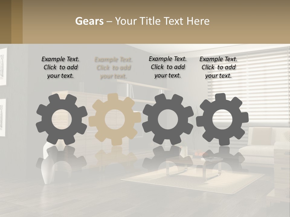 A Living Room With Furniture And A Tv PowerPoint Template