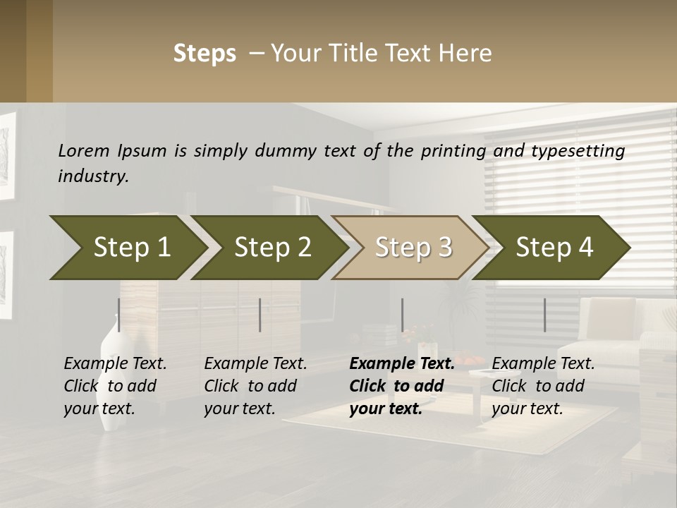 A Living Room With Furniture And A Tv PowerPoint Template