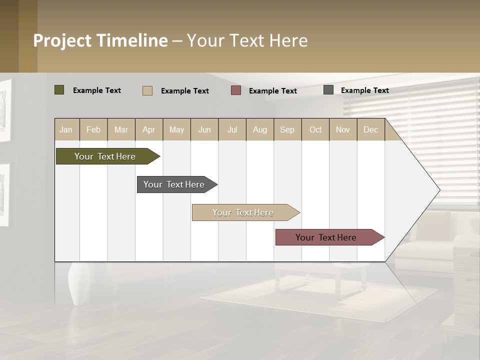 A Living Room With Furniture And A Tv PowerPoint Template