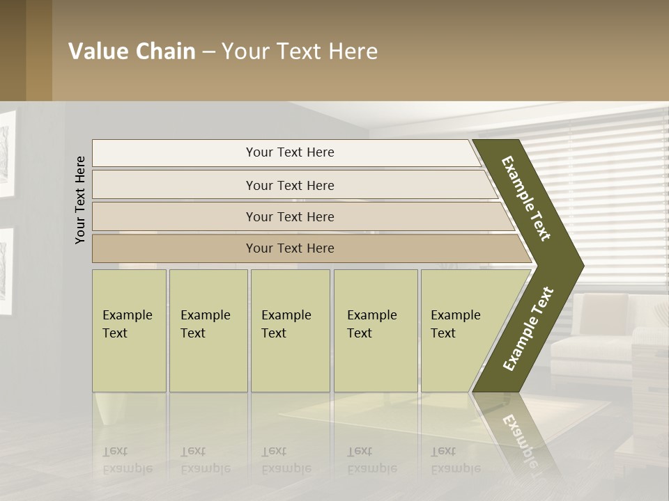 A Living Room With Furniture And A Tv PowerPoint Template