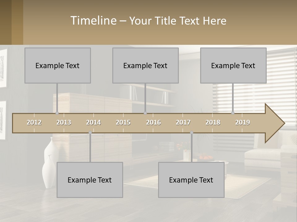 A Living Room With Furniture And A Tv PowerPoint Template