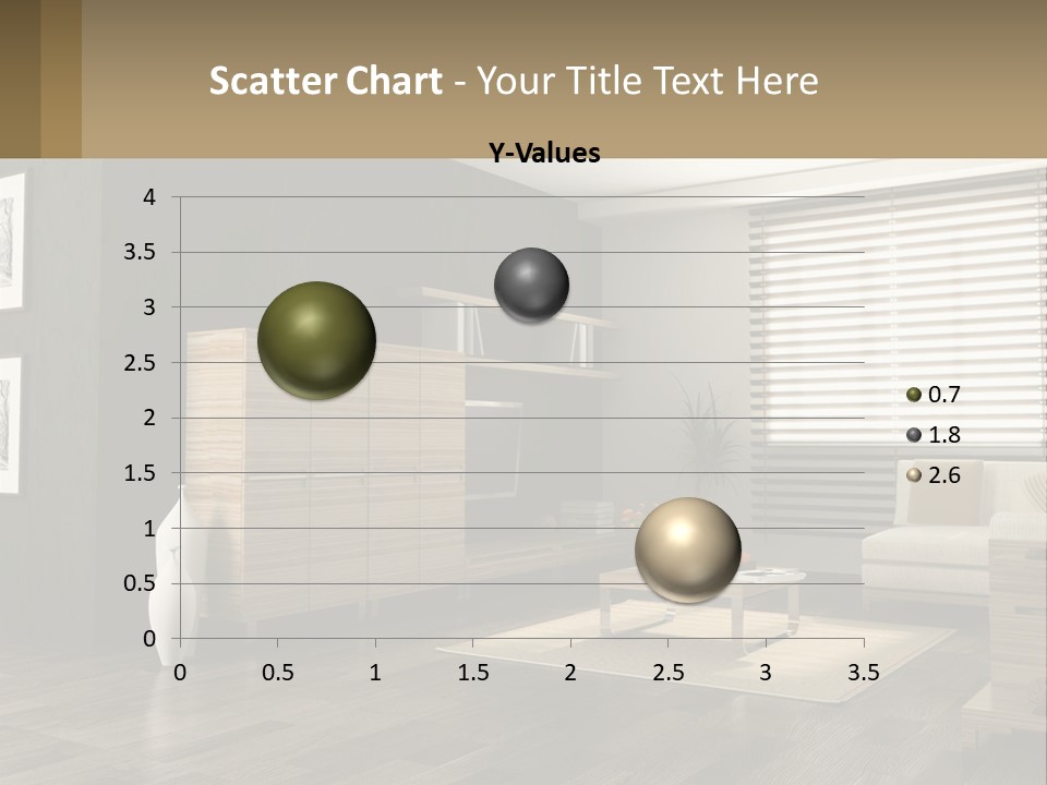 A Living Room With Furniture And A Tv PowerPoint Template
