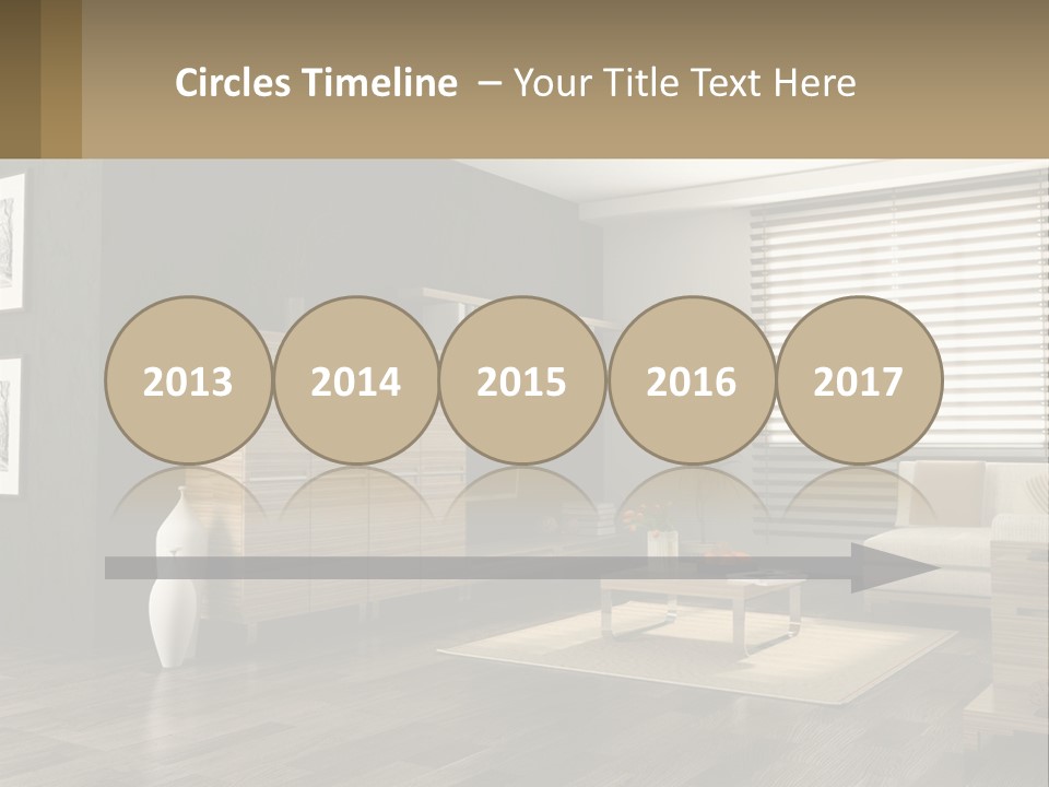 A Living Room With Furniture And A Tv PowerPoint Template