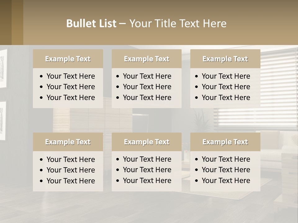 A Living Room With Furniture And A Tv PowerPoint Template