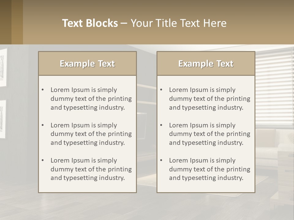 A Living Room With Furniture And A Tv PowerPoint Template