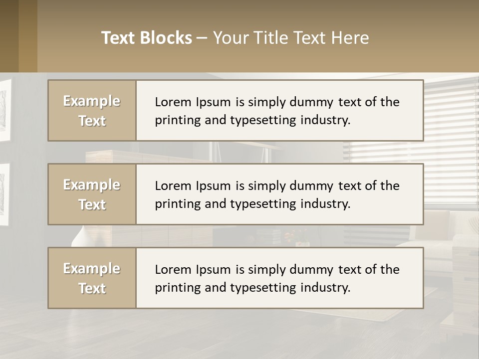 A Living Room With Furniture And A Tv PowerPoint Template