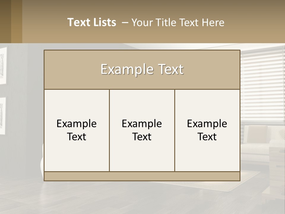 A Living Room With Furniture And A Tv PowerPoint Template