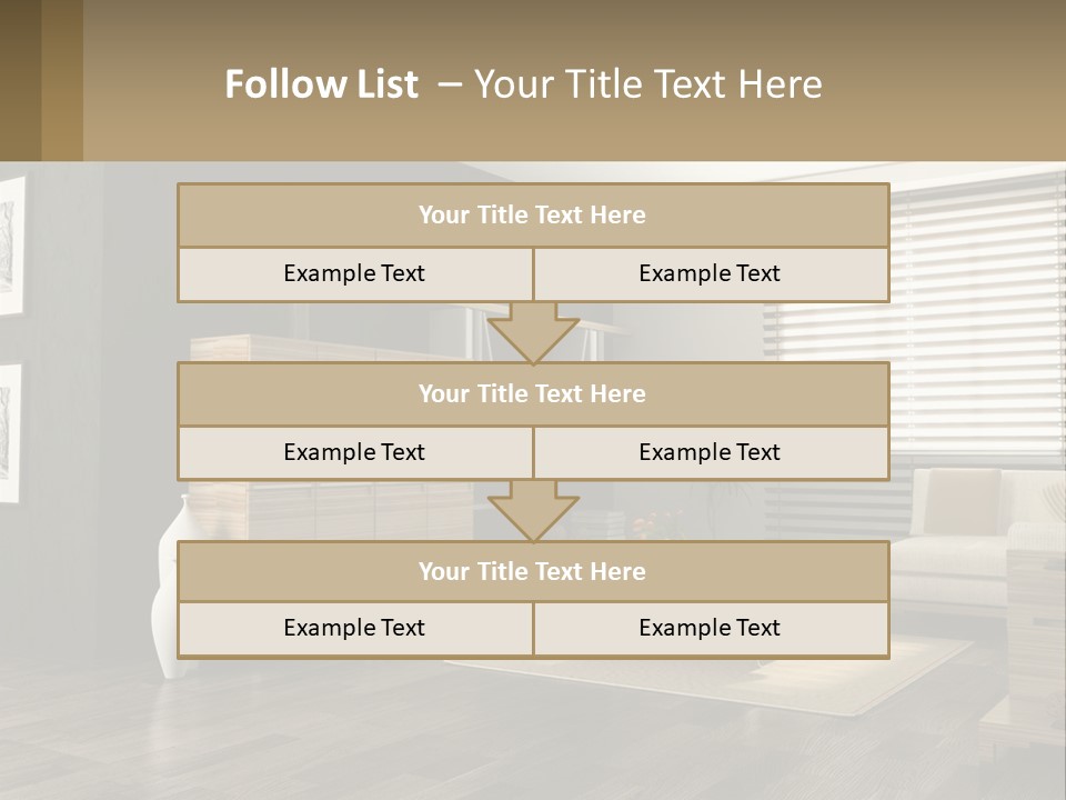 A Living Room With Furniture And A Tv PowerPoint Template