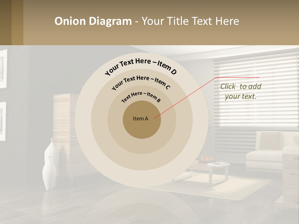 A Living Room With Furniture And A Tv PowerPoint Template