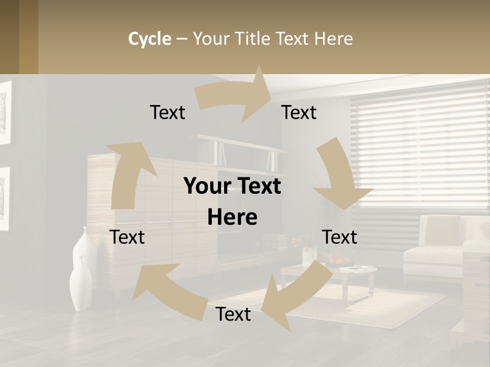 A Living Room With Furniture And A Tv PowerPoint Template