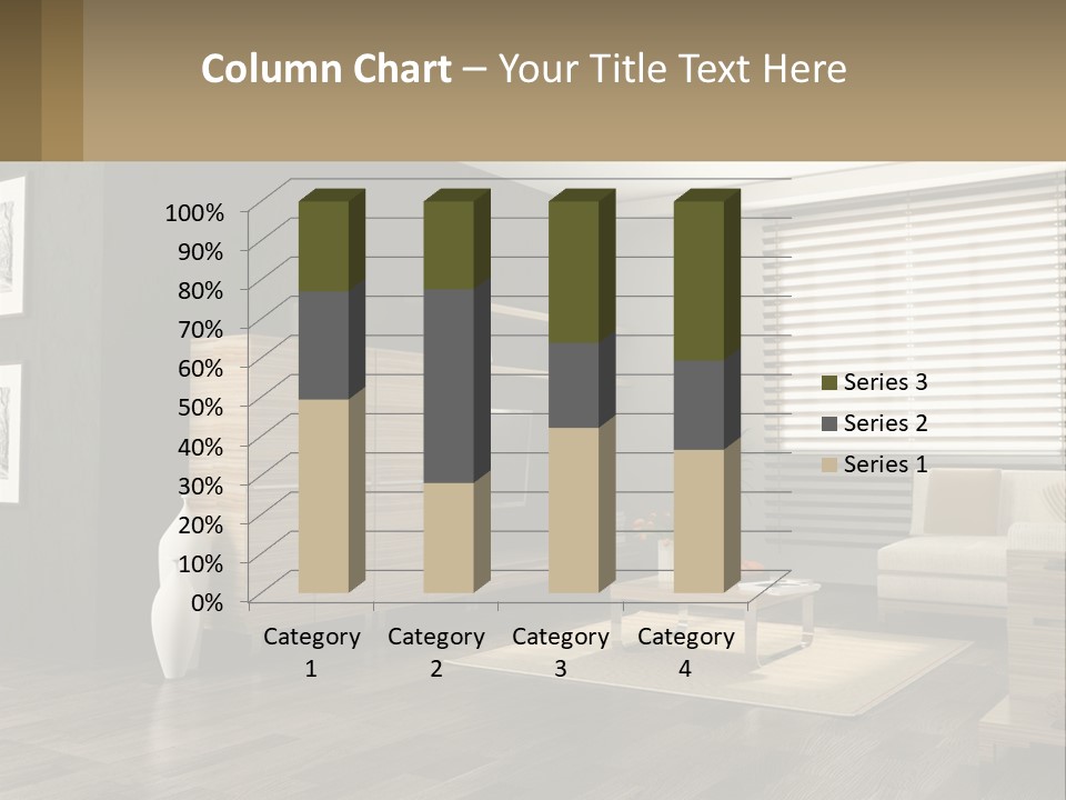 A Living Room With Furniture And A Tv PowerPoint Template