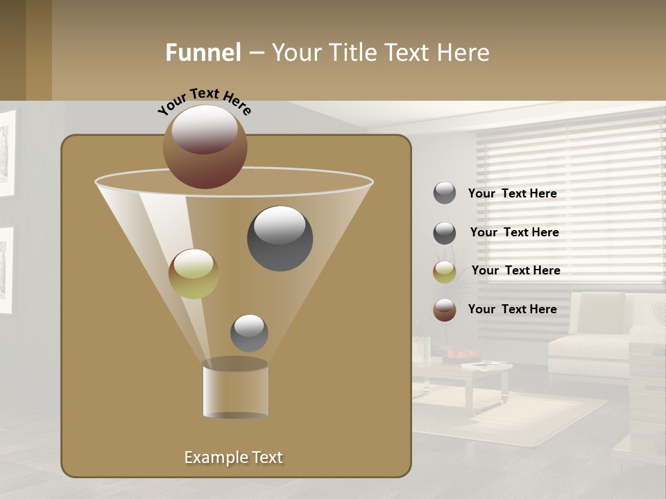 A Living Room With Furniture And A Tv PowerPoint Template