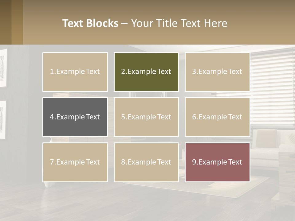 A Living Room With Furniture And A Tv PowerPoint Template