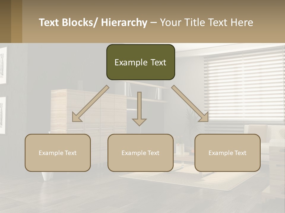 A Living Room With Furniture And A Tv PowerPoint Template