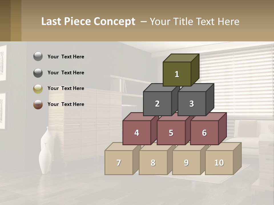 A Living Room With Furniture And A Tv PowerPoint Template