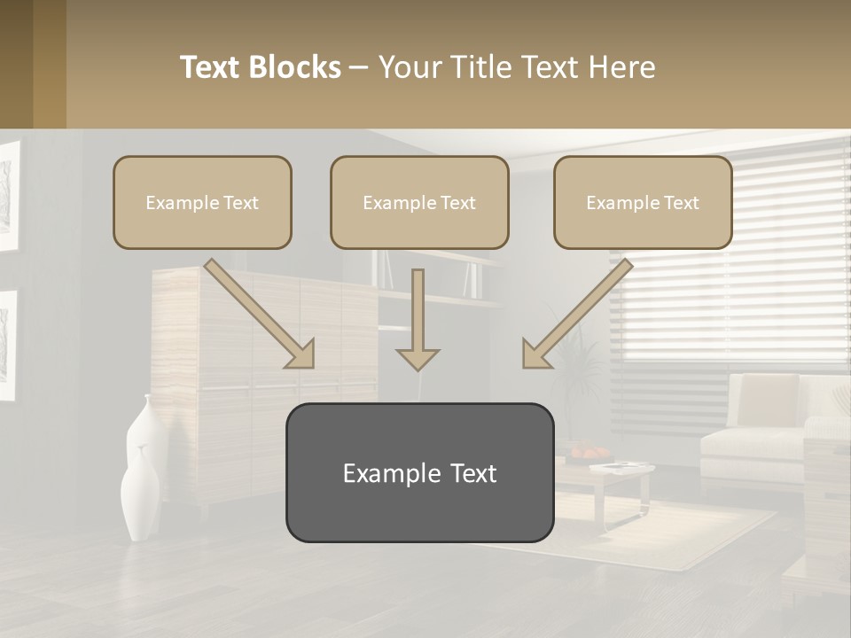 A Living Room With Furniture And A Tv PowerPoint Template