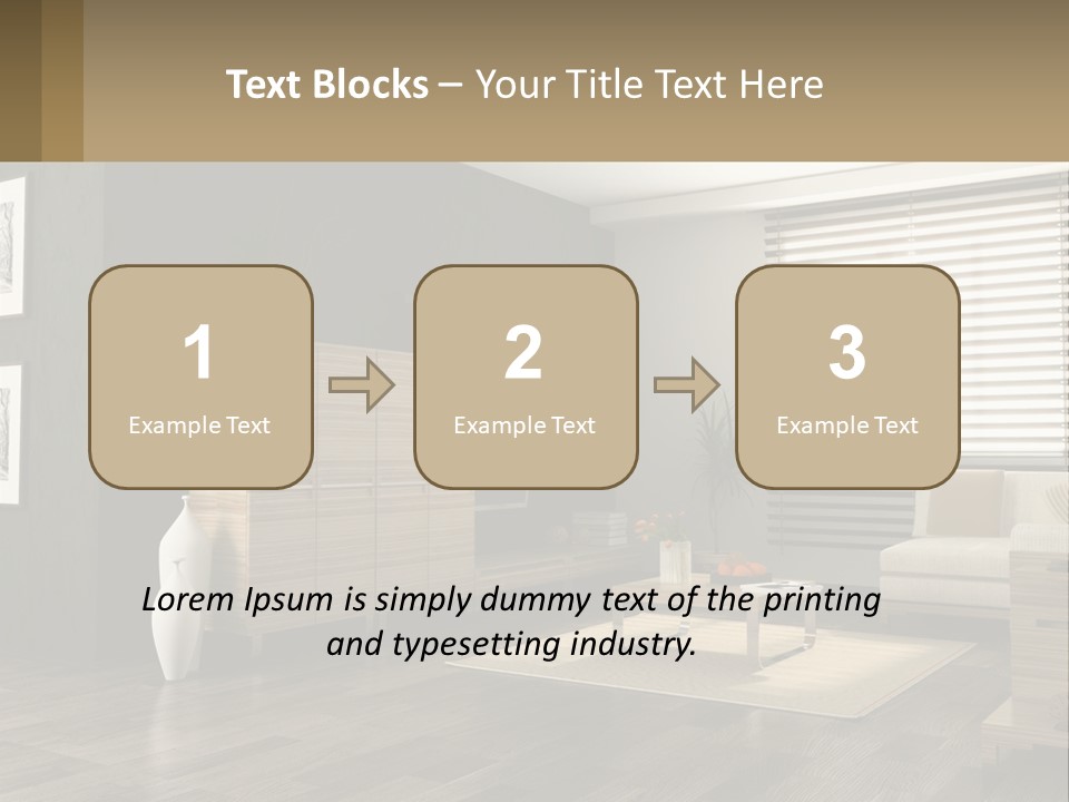 A Living Room With Furniture And A Tv PowerPoint Template