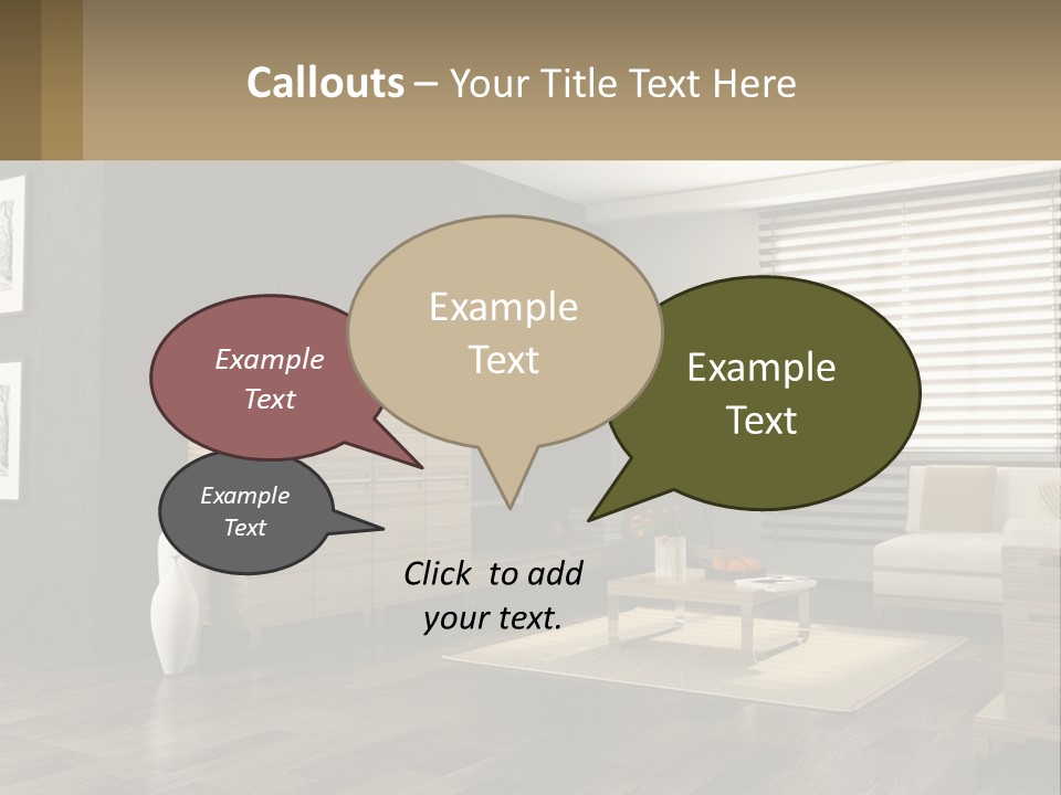 A Living Room With Furniture And A Tv PowerPoint Template