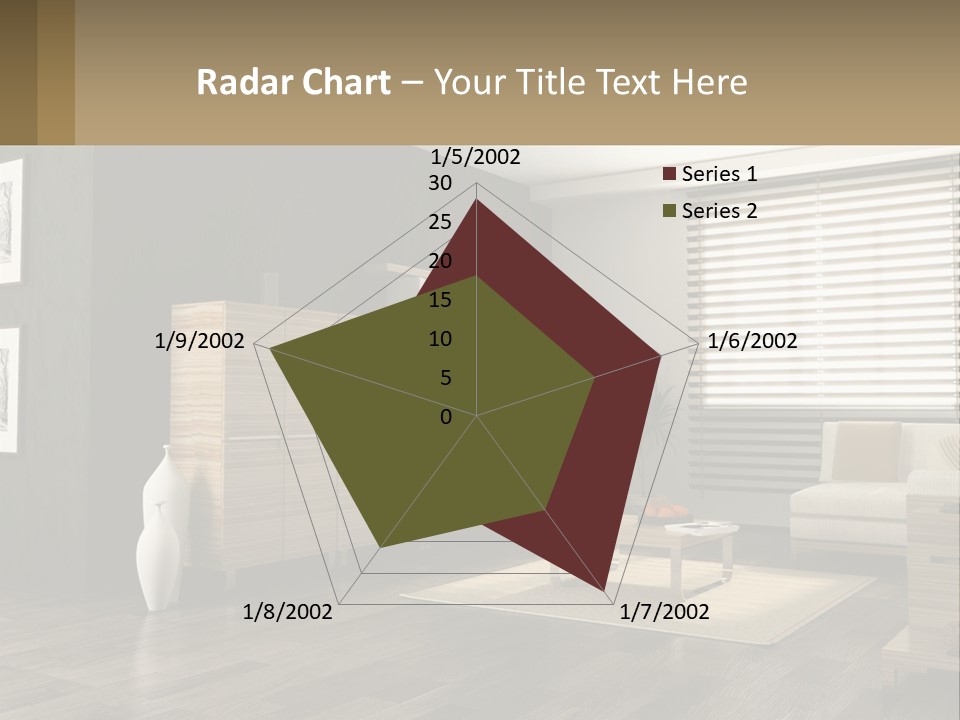 A Living Room With Furniture And A Tv PowerPoint Template
