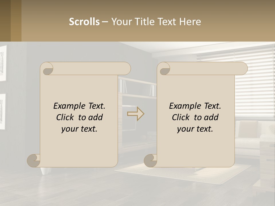 A Living Room With Furniture And A Tv PowerPoint Template