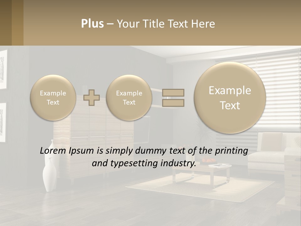 A Living Room With Furniture And A Tv PowerPoint Template