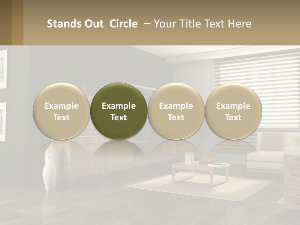 A Living Room With Furniture And A Tv PowerPoint Template