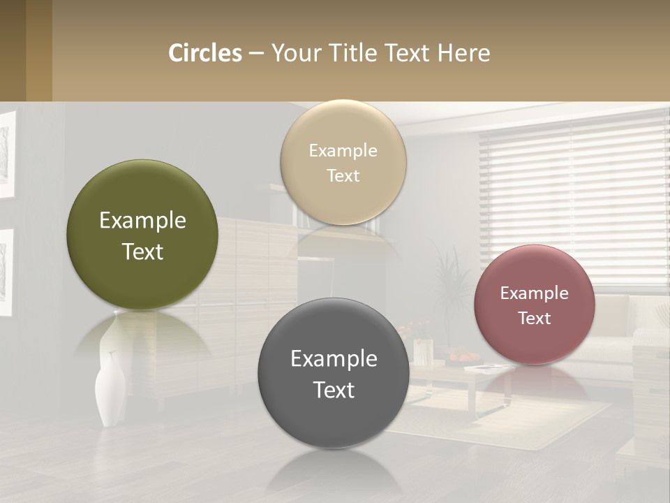 A Living Room With Furniture And A Tv PowerPoint Template