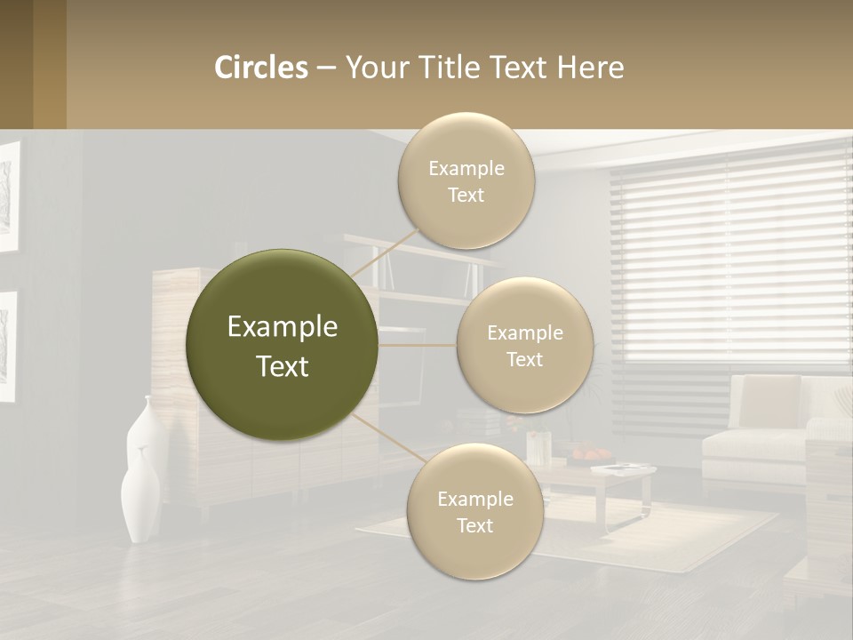 A Living Room With Furniture And A Tv PowerPoint Template