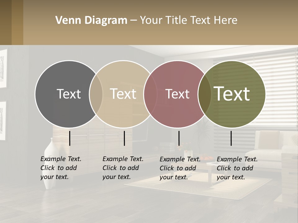 A Living Room With Furniture And A Tv PowerPoint Template
