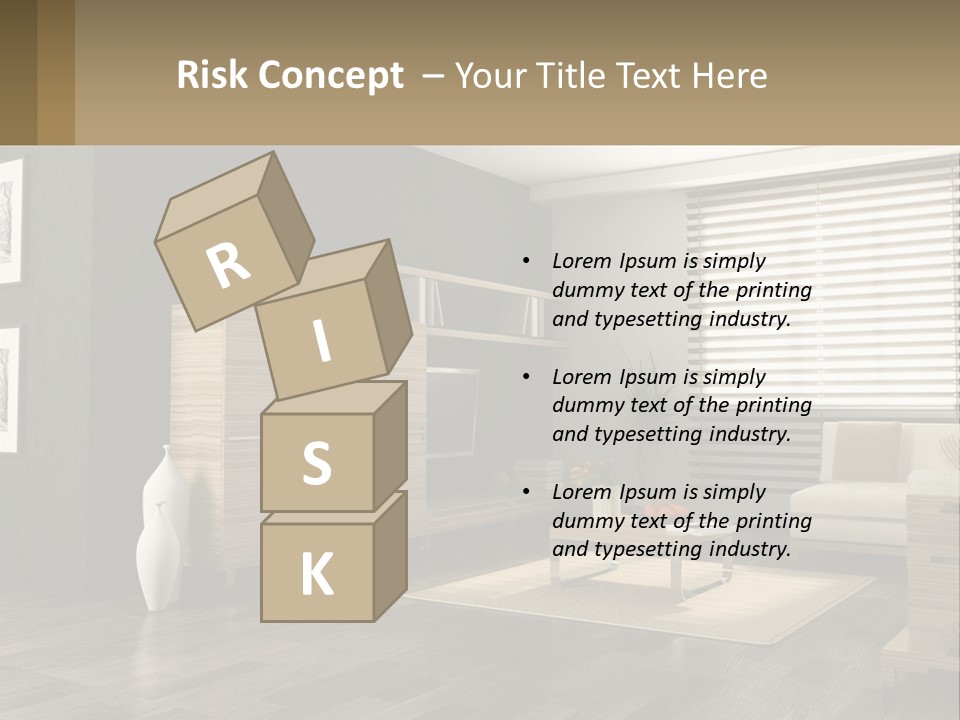 A Living Room With Furniture And A Tv PowerPoint Template