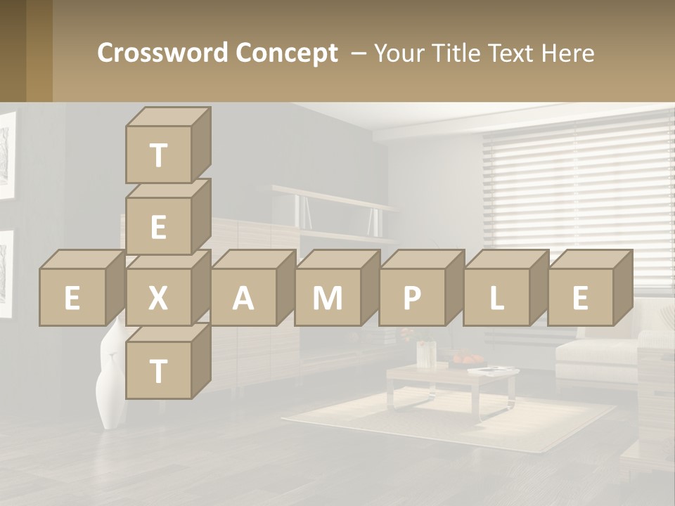 A Living Room With Furniture And A Tv PowerPoint Template