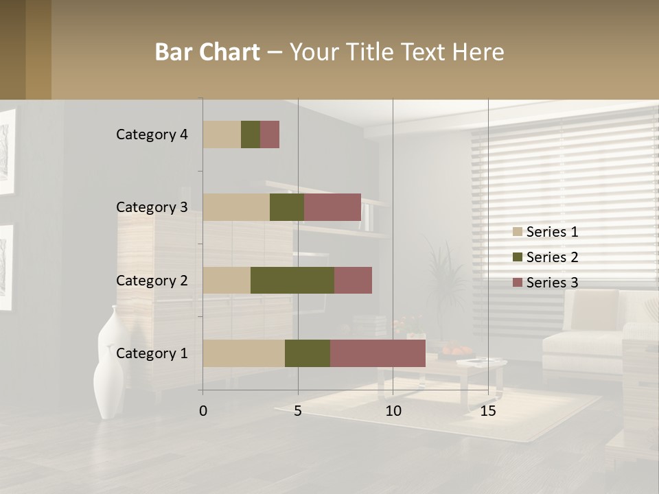 A Living Room With Furniture And A Tv PowerPoint Template