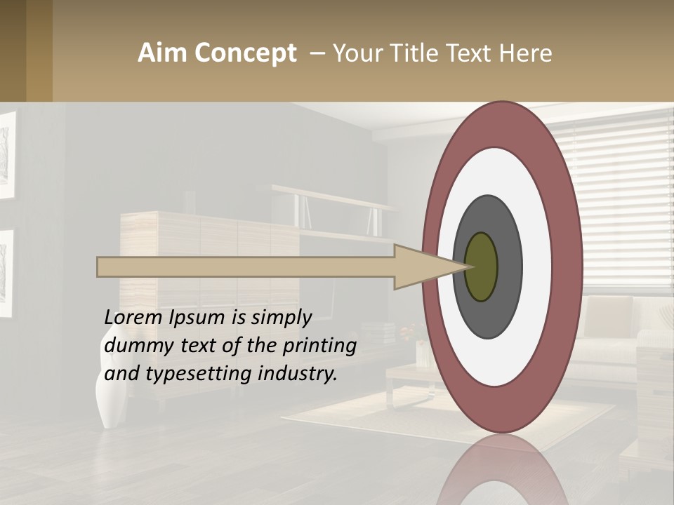 A Living Room With Furniture And A Tv PowerPoint Template