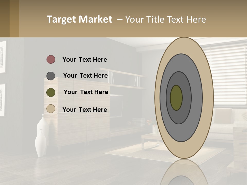 A Living Room With Furniture And A Tv PowerPoint Template