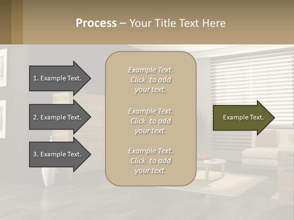 A Living Room With Furniture And A Tv PowerPoint Template