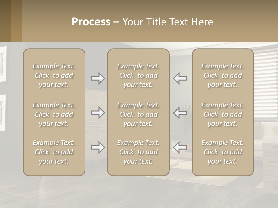 A Living Room With Furniture And A Tv PowerPoint Template