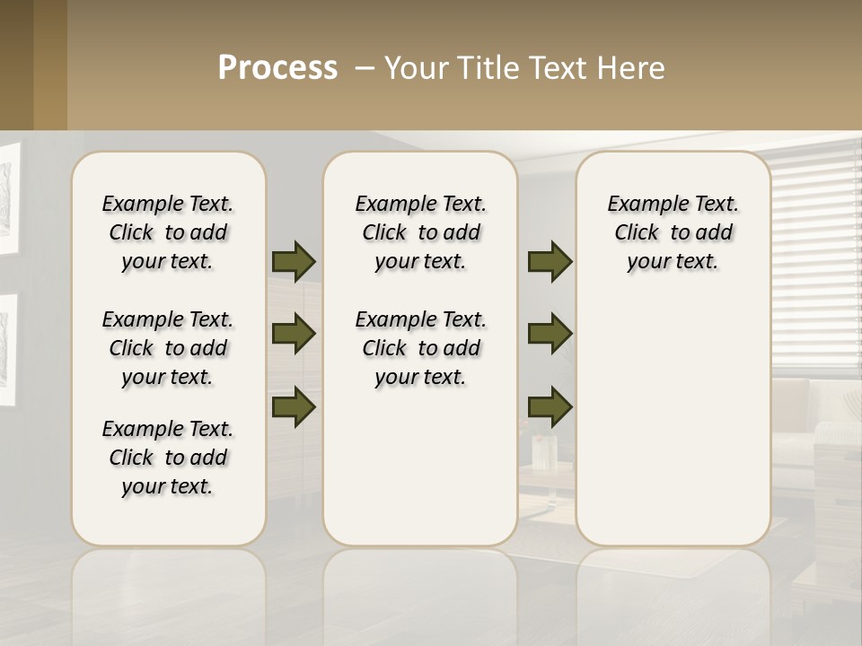 A Living Room With Furniture And A Tv PowerPoint Template
