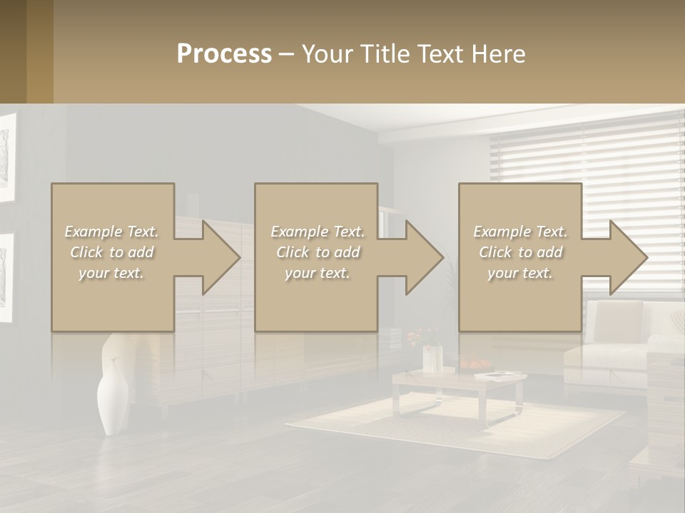 A Living Room With Furniture And A Tv PowerPoint Template