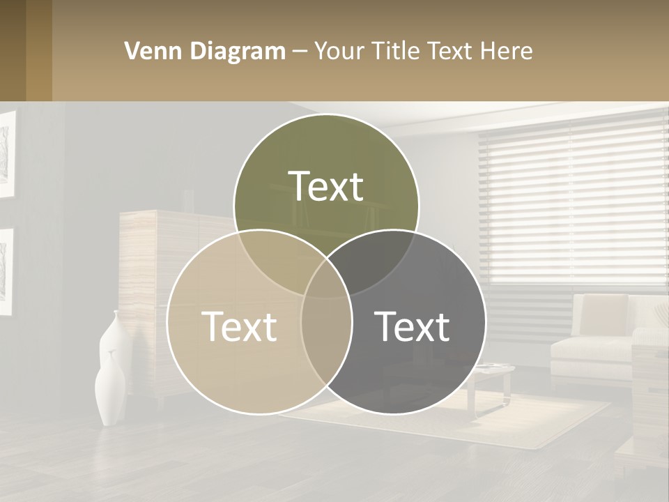 A Living Room With Furniture And A Tv PowerPoint Template