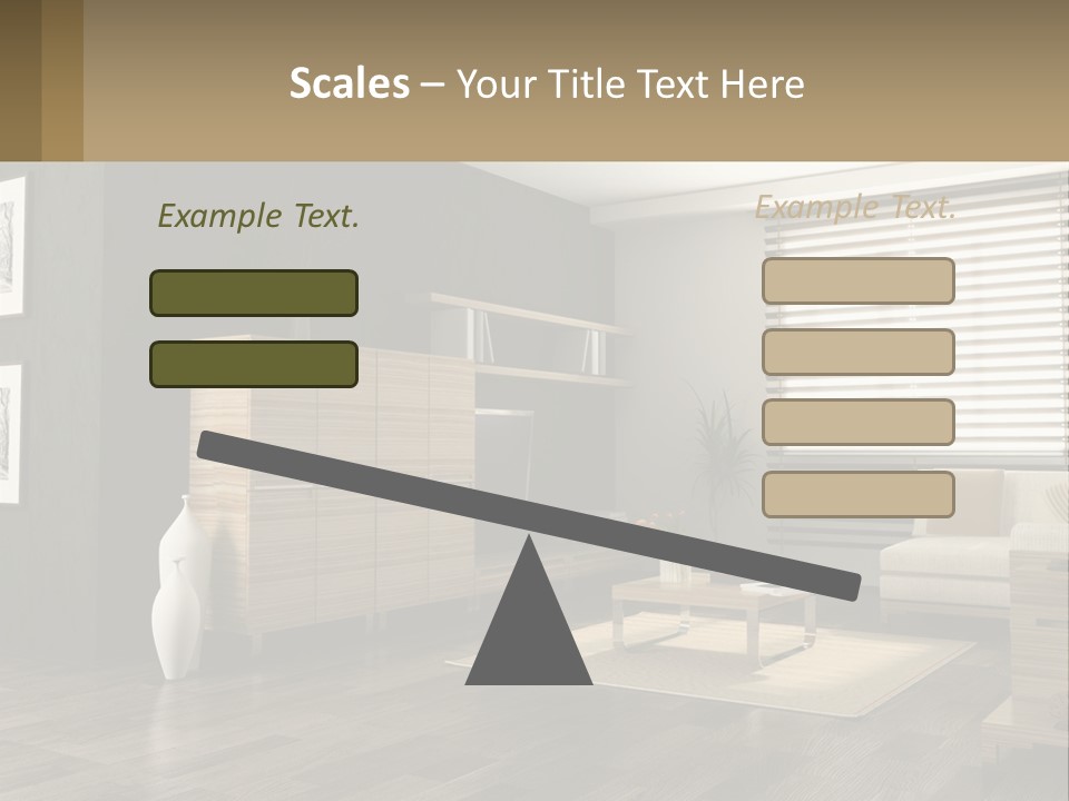 A Living Room With Furniture And A Tv PowerPoint Template