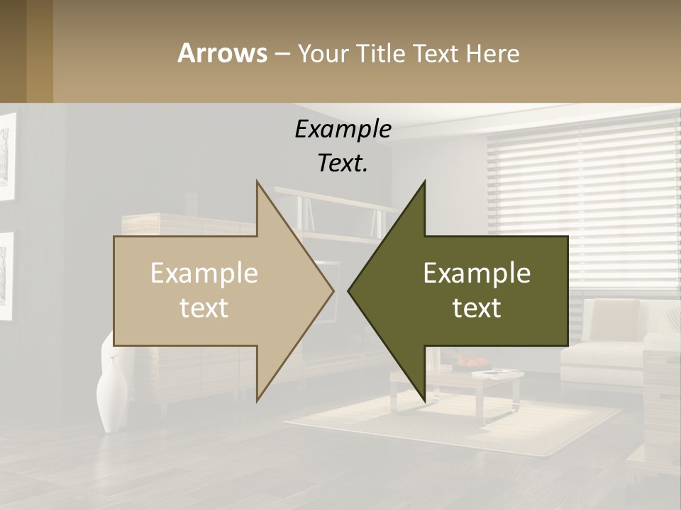 A Living Room With Furniture And A Tv PowerPoint Template