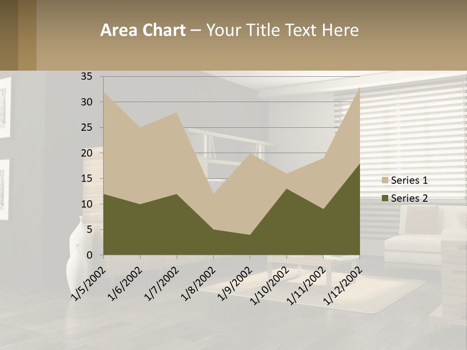 A Living Room With Furniture And A Tv PowerPoint Template
