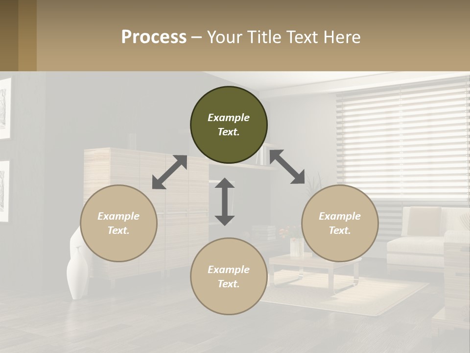 A Living Room With Furniture And A Tv PowerPoint Template