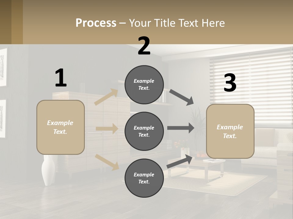 A Living Room With Furniture And A Tv PowerPoint Template