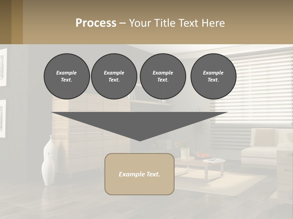 A Living Room With Furniture And A Tv PowerPoint Template
