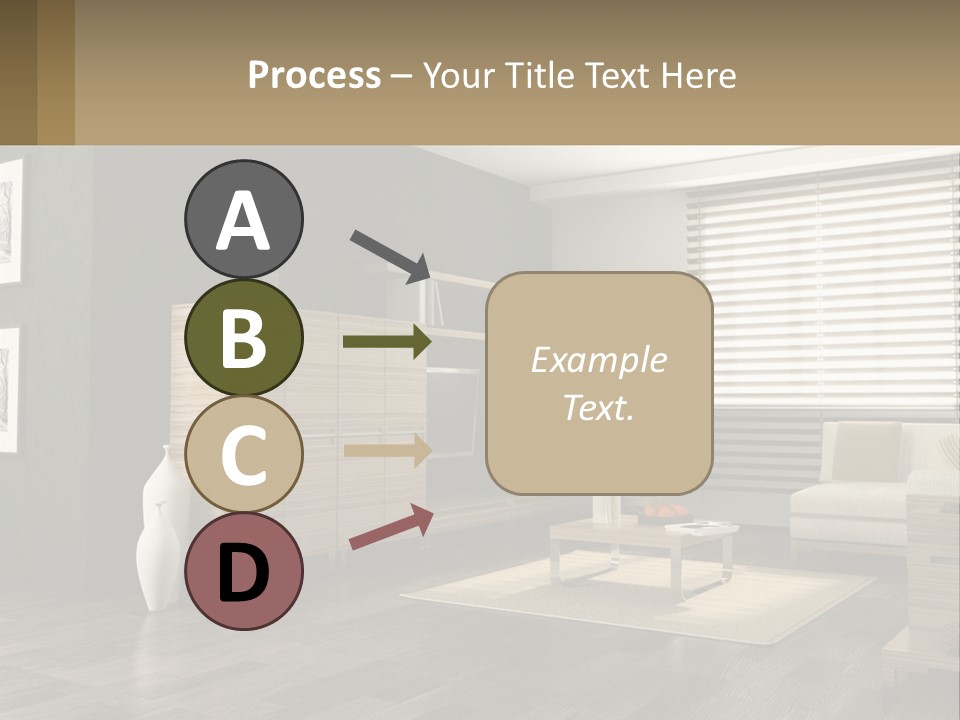 A Living Room With Furniture And A Tv PowerPoint Template