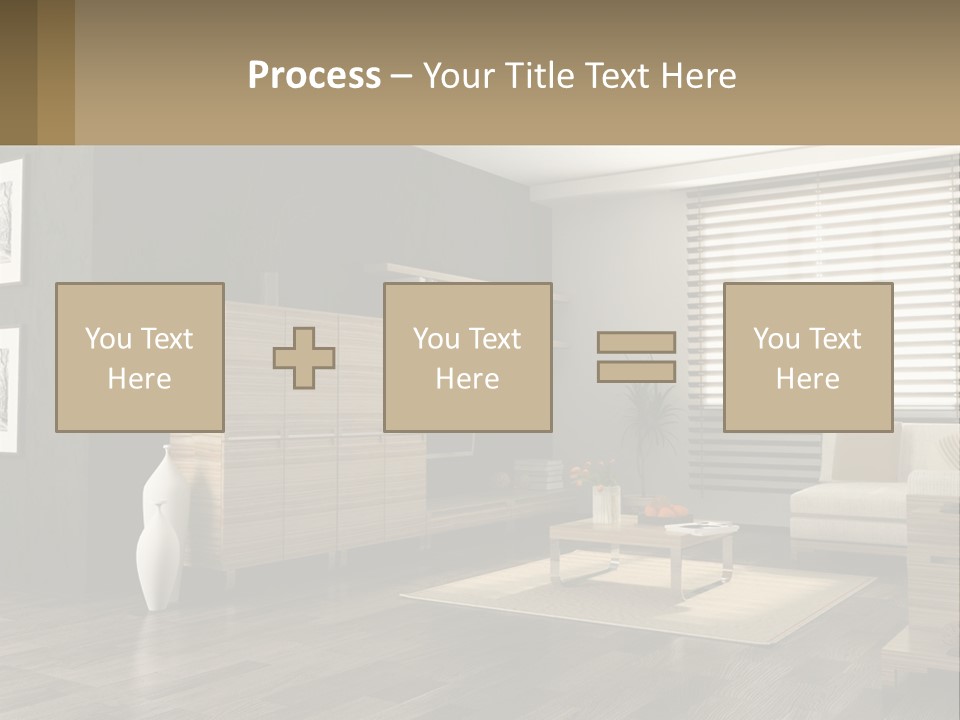A Living Room With Furniture And A Tv PowerPoint Template