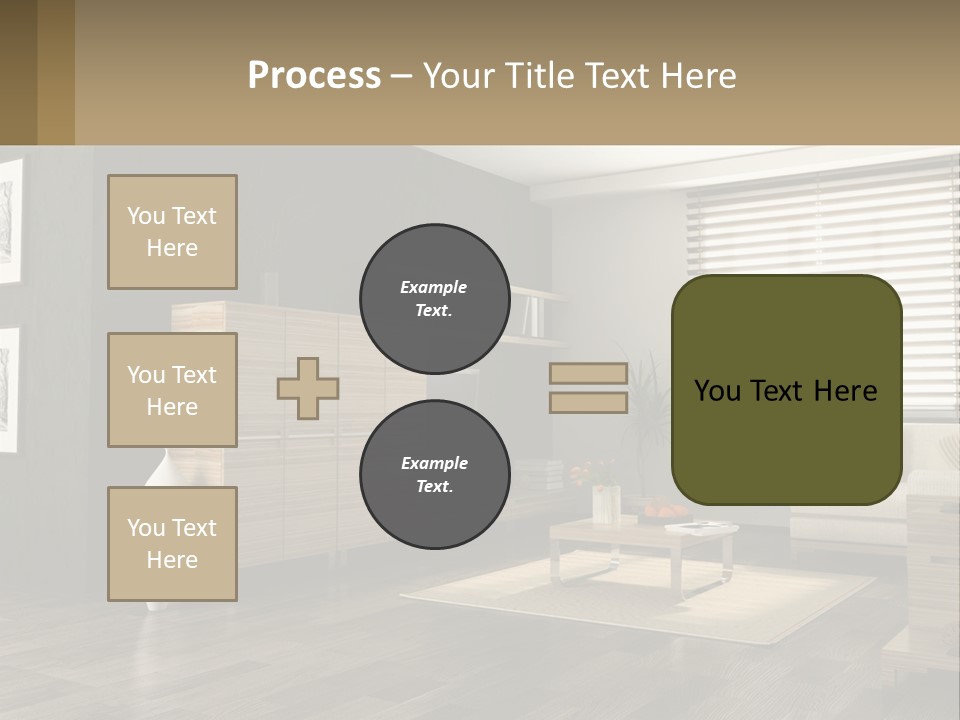 A Living Room With Furniture And A Tv PowerPoint Template
