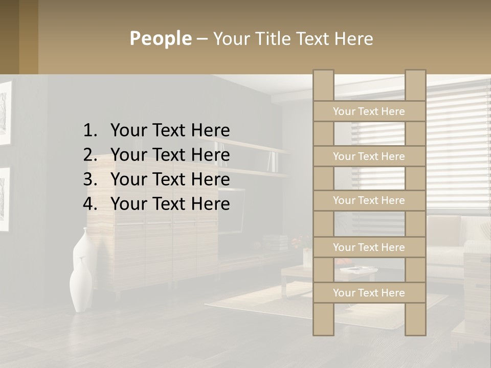 A Living Room With Furniture And A Tv PowerPoint Template